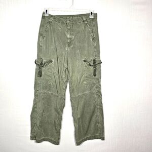 American Eagle Cargo Summer Pants Wide Leg Green 6